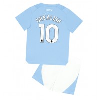 Manchester City Jack Grealish #10 Koti Peliasu Lasten 2023-24 Lyhythihainen (+ Lyhyet housut)